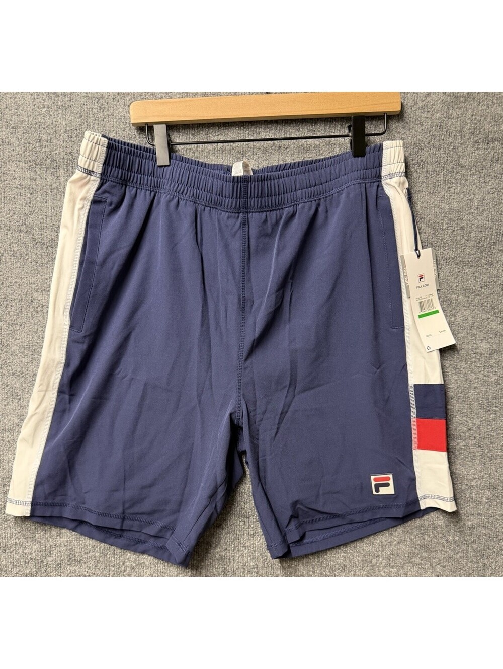 Fila Heritage Essentials 7” Stretch Tennis Shorts Navy White Red Men’s L NWT